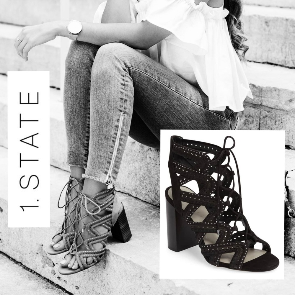 Stylish Studded 1. STATE Sandals - Picture 1 of 8